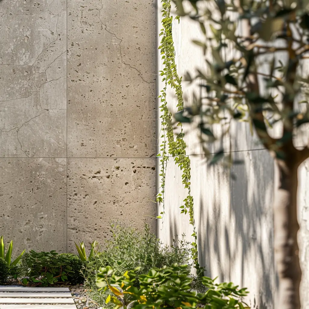 parete angolo di giardino rivestita